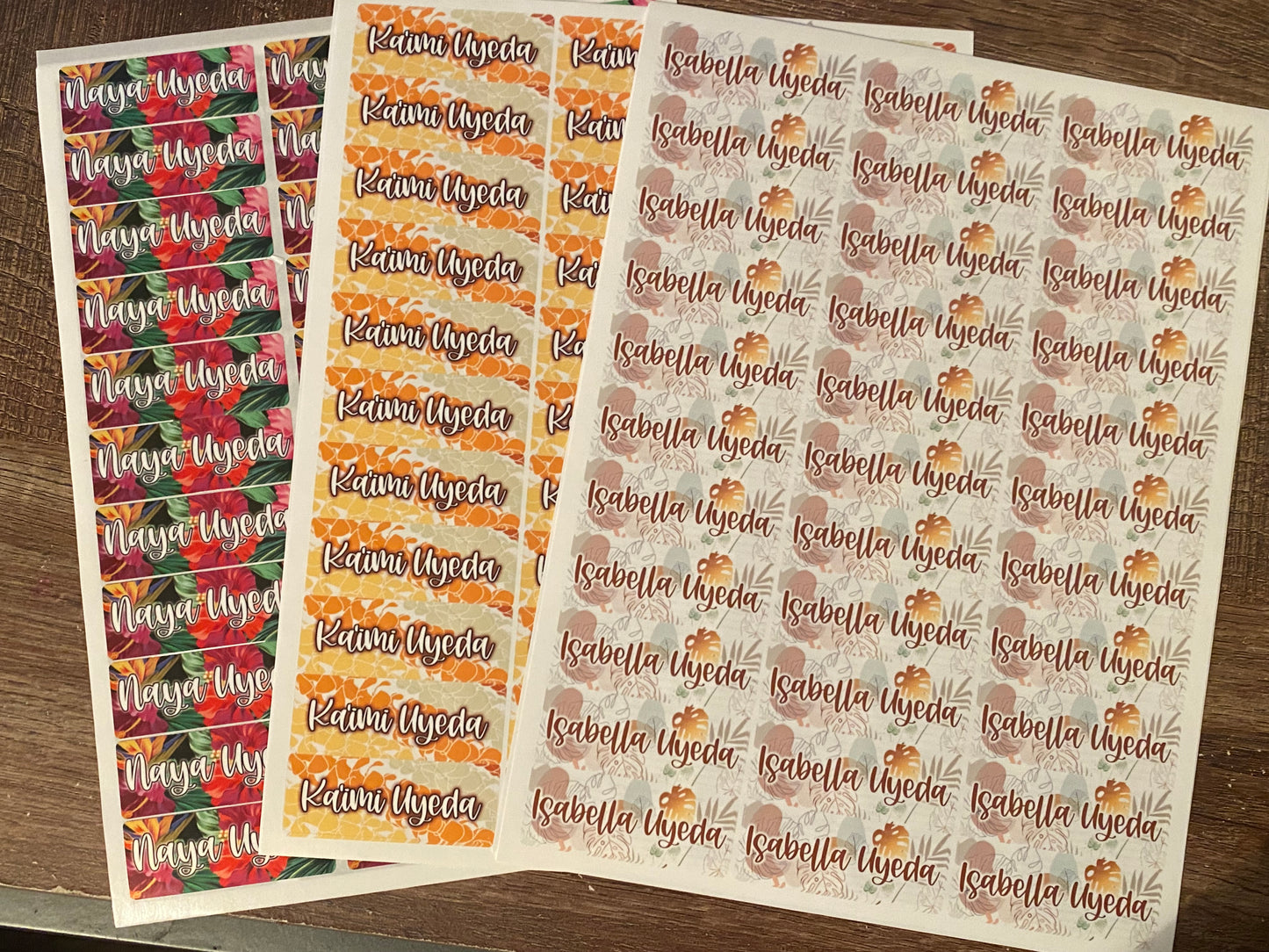 School Supply Labels